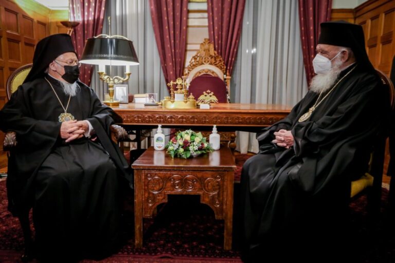 Ecumenical Patriarch: Συνάντηση του Οικουμενικού Πατριάρχη Βαρθολομαίου με τον Αρχιεπίσκοπο Ιερώνυμο